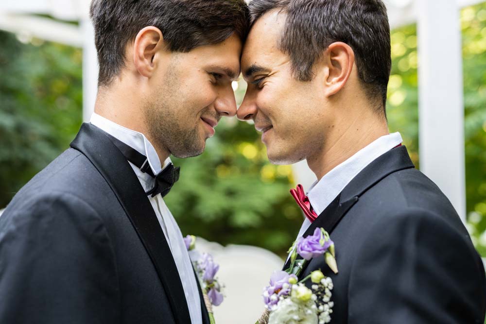 gay couple celebrating marriage